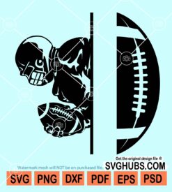 Half player half football split monogram svg