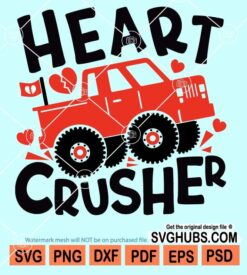 Heart crusher truck svg