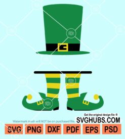 Leprechaun's heart and shoes monogram svg