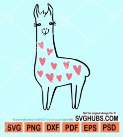 Llamma hearts svg