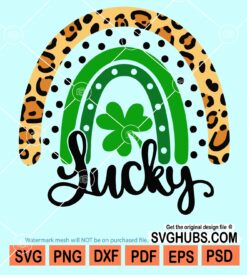 Lucky leopard rainbow svg