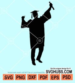 Male Graduation silhouette svg