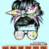 Messy bun mardi gras svg