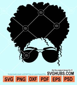 Messy bun sunglasses svg