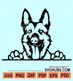 Peeking german shepherd svg