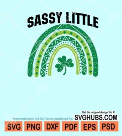 Sassy little lassie Shamrock rainbow svg