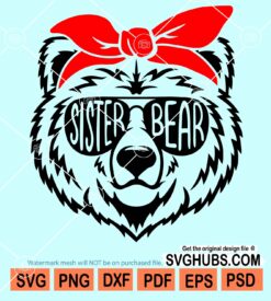 Sister bear bandana svg