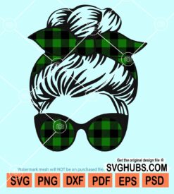 St. Patrick's day messy bun svg