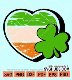 Stripped St Patrick's heart svg