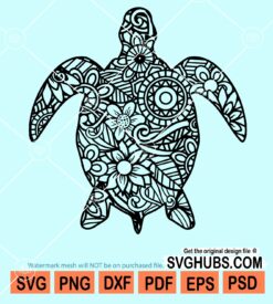 Turtle mandala svg