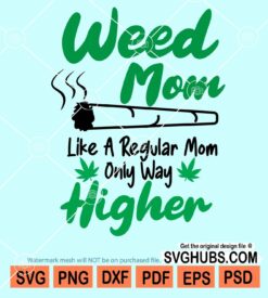 Weed mom like a regular mom only way higher svg