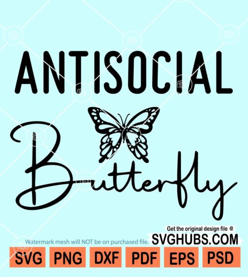 anti social butterfly svg