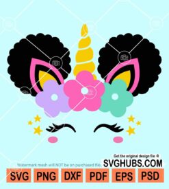 Afro puff unicorn svg