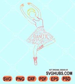 Ballet dancer word art clipart svg