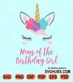 Birthday unicorn svg