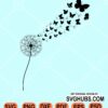 Blowing Dandelions with butterflies svg