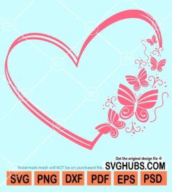 Butterfly heart svg