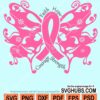 Cancer awareness butterfly svg