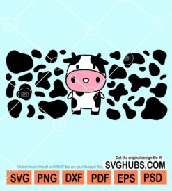 Cow print Libbey glass wrap svg