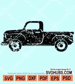 Distressed black truck svg