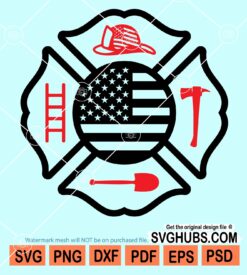 Fire department American flag svg