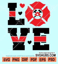 Firefighter love svg