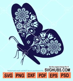 Floral butterfly svg