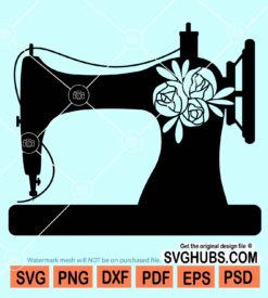 Floral sewing machine svg