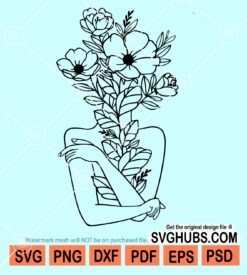 Floral woman body svg