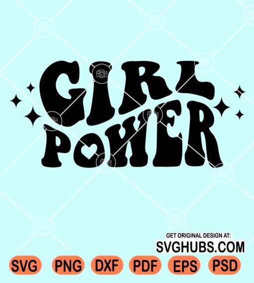 Girl power wavy letters svg