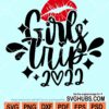 Girls trip 2022 with red kiss lips svg