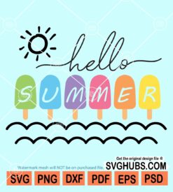 Hello summer popsicle svg