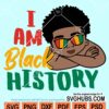 I am black history cute black kid with juneteenth sunglasses svg