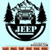 Jeep and mountain svg