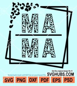 Leopard mama square frame svg