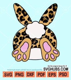 Leopard print easter bunny svg