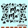 Mama square frame cow print pattern svg