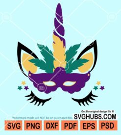 Mardi gras unicorn svg