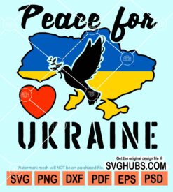 Peace for ukraine with peace dove svg