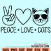 Peace love cats svg