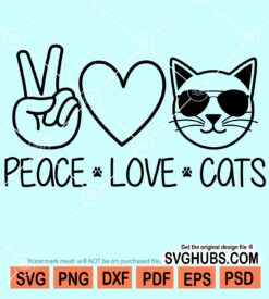 Peace love cats svg