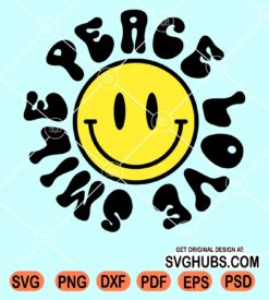 Peace love smile retro svg