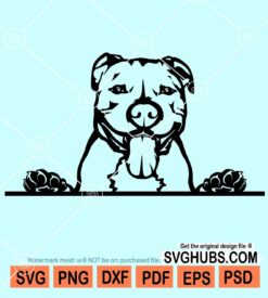 Peeking American bulldog svg