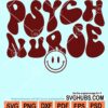 Psych nurse wavy text with smiley face svg