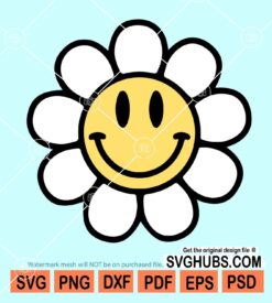 Retro Flower Smiley svg