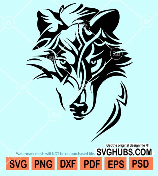 Tribal wolf svg