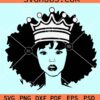 Afro woman crown SVG, Afro queen with crown SVG, Afro woman with crown SVG, Afro woman svg