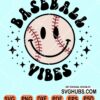 Baseball vibes retro smiley svg