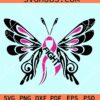 Breast cancer butterfly svg