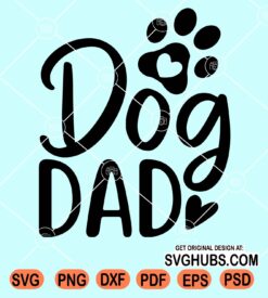 Dog dad with paw print svg